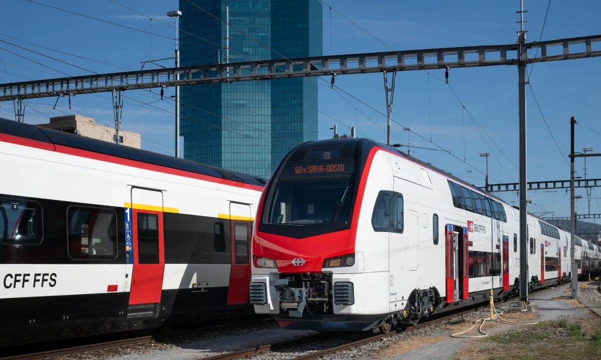 Un treno Stadler KISS dotato di un sistema di climatizzazione R290. Foto: Stadler