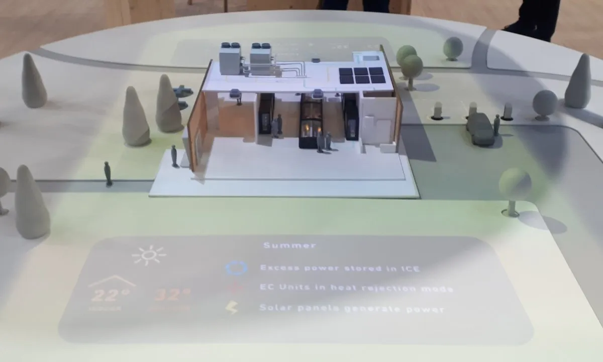 Viessmann showcased an interactive model of its ESyCool green system at EuroShop 2023.