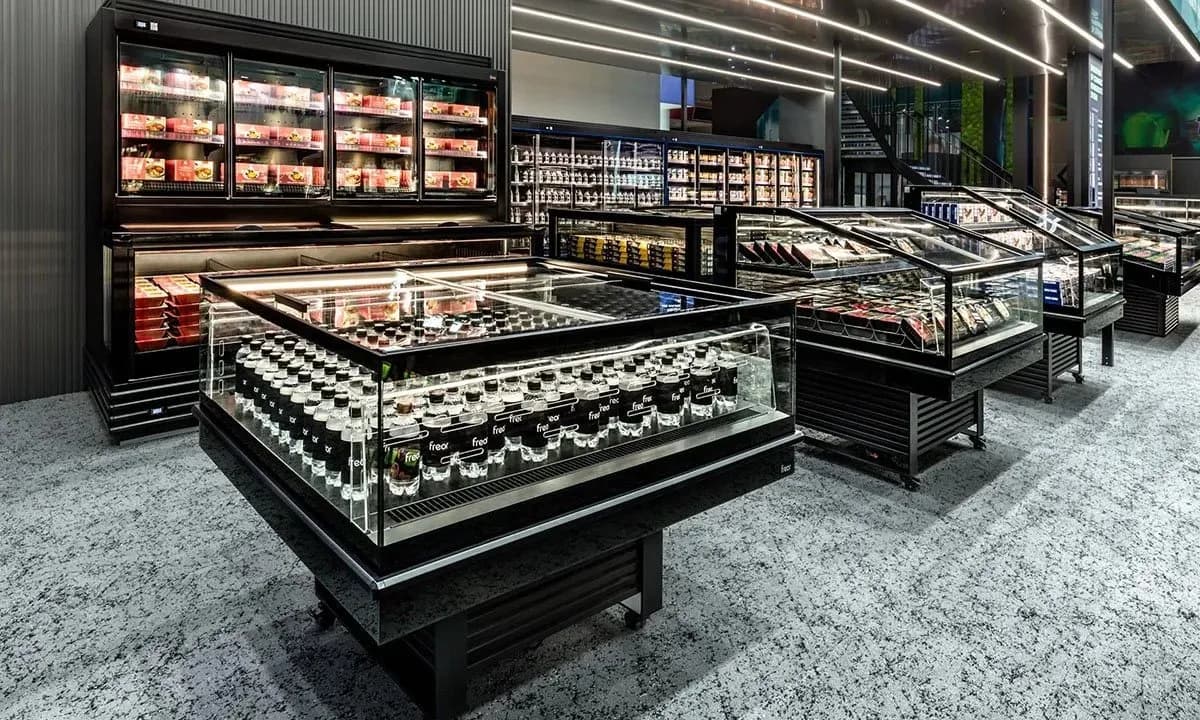 Freor R290 cabinets on display at EuroShop 2023.