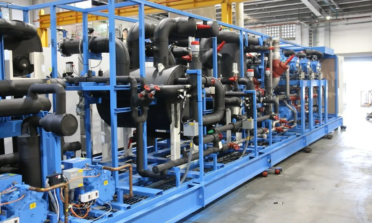 Frigus Bohn’s custom-built ammonia and CO2 HVAC&R system for industrial food processing. (Source: Frigus Bohn)