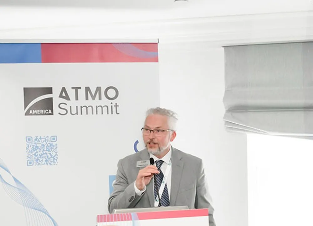 Dana Fischer presenting at ATMOsphere America Summit 2023