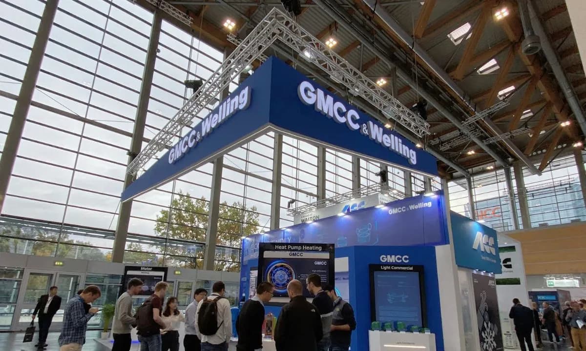 Midea’s GMCC and Welling booth at Chillventa 2022. (Photo: Business Wire)