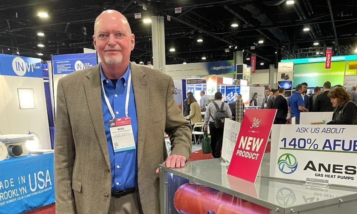 Stone Mountain Technologies’ President Michael Garrabrant at AHR Expo in Atlanta, Georgia.