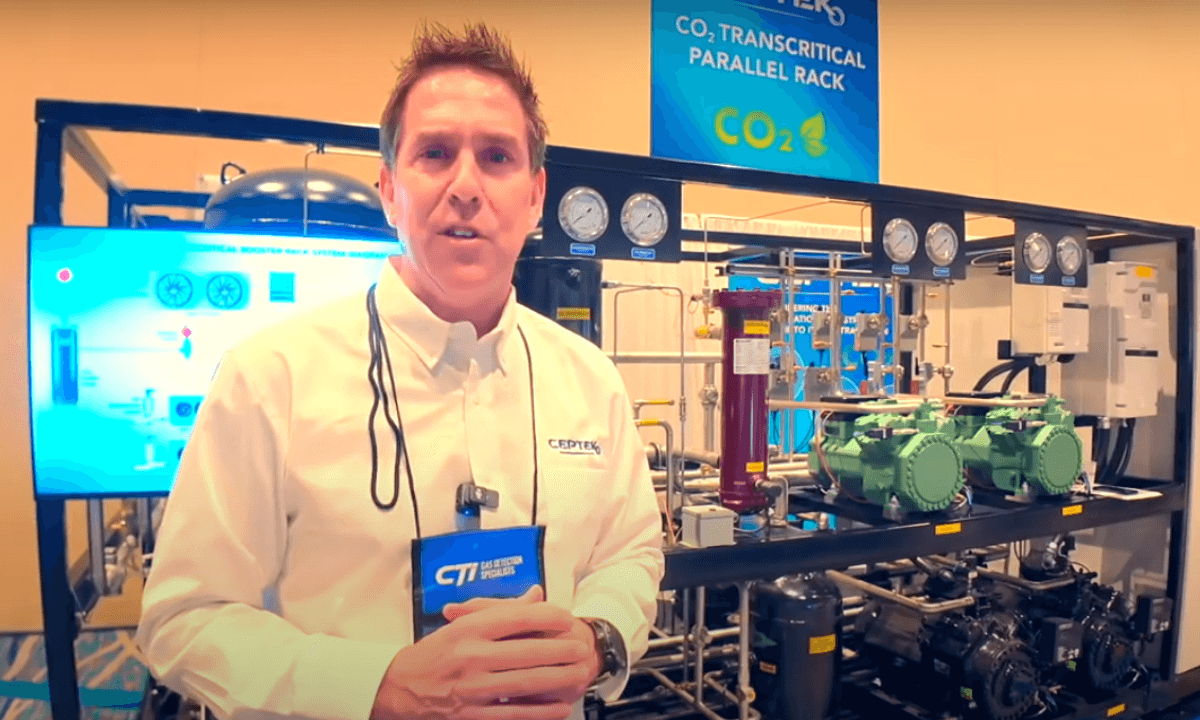 RefPlus CEO Mathieu Cardinal in front of Ceptek's industrial CO2 rack.