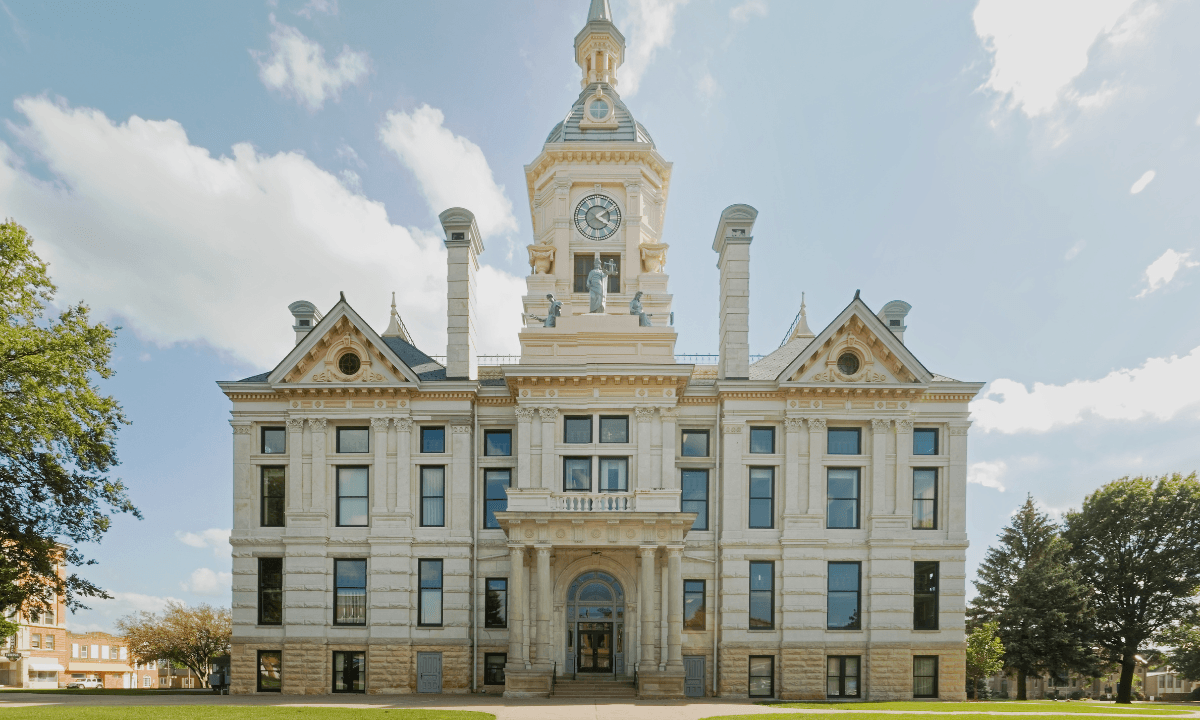 The Marshall County Courthouse in Marshalltown, Iowa, home of the new CO2 Refrigeration Systems production facility.