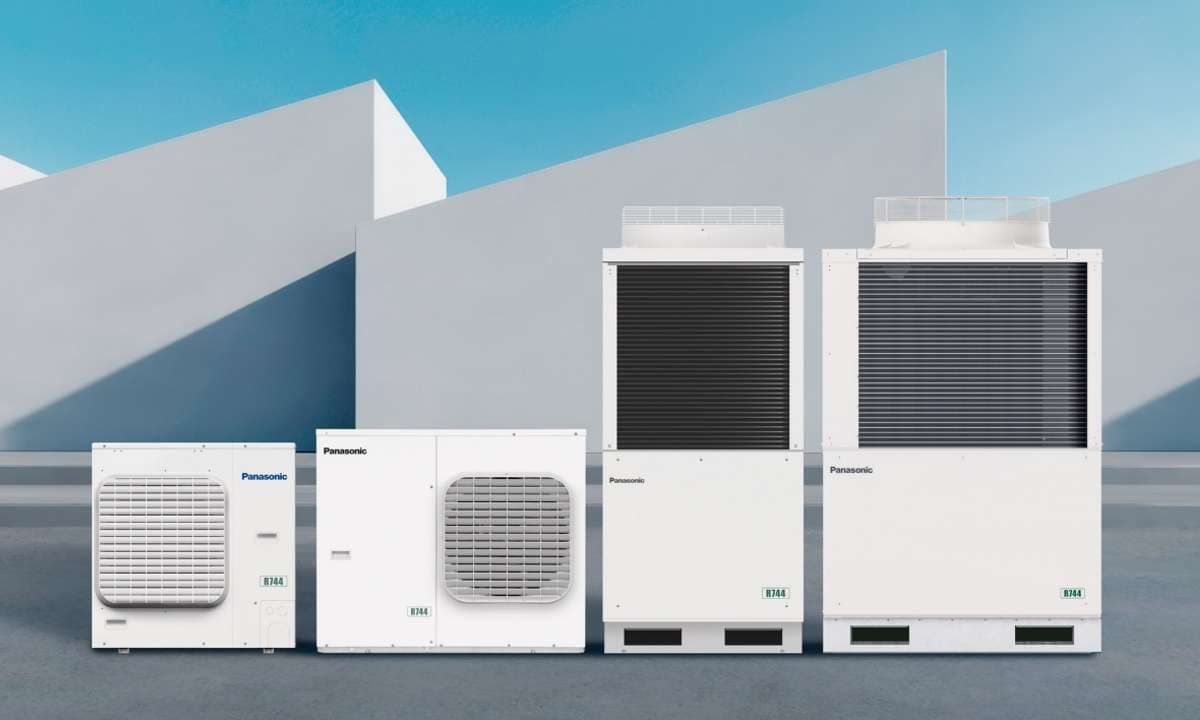 Panasonic's 2HP, 4HP, 10HP and 20HP CO2 outdoor condensing units. (Source: Panasonic)