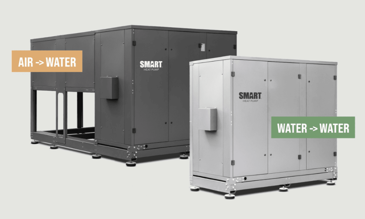 The new Smart Heat Pump will be available in air-to-water and water-to-water models. Photo credit: Fenagy