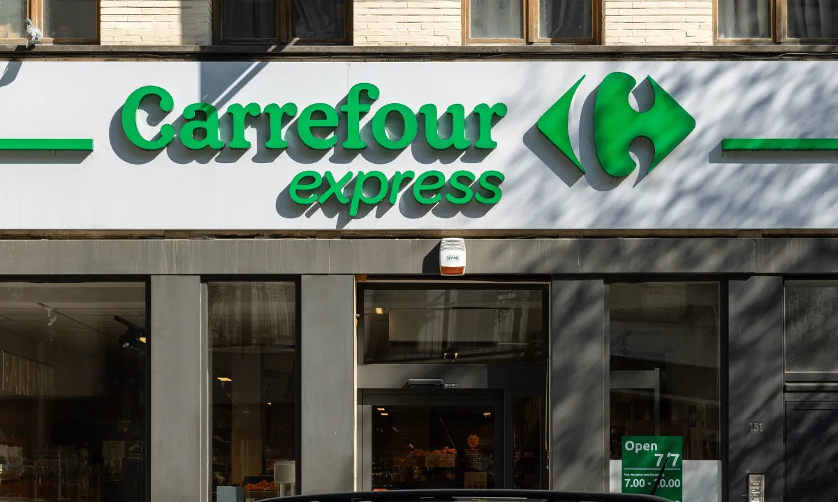 A Carrefour Express store in Antwerp, Belgium. 77% of Carrefour's own stores use CO2 refrigeration technology.