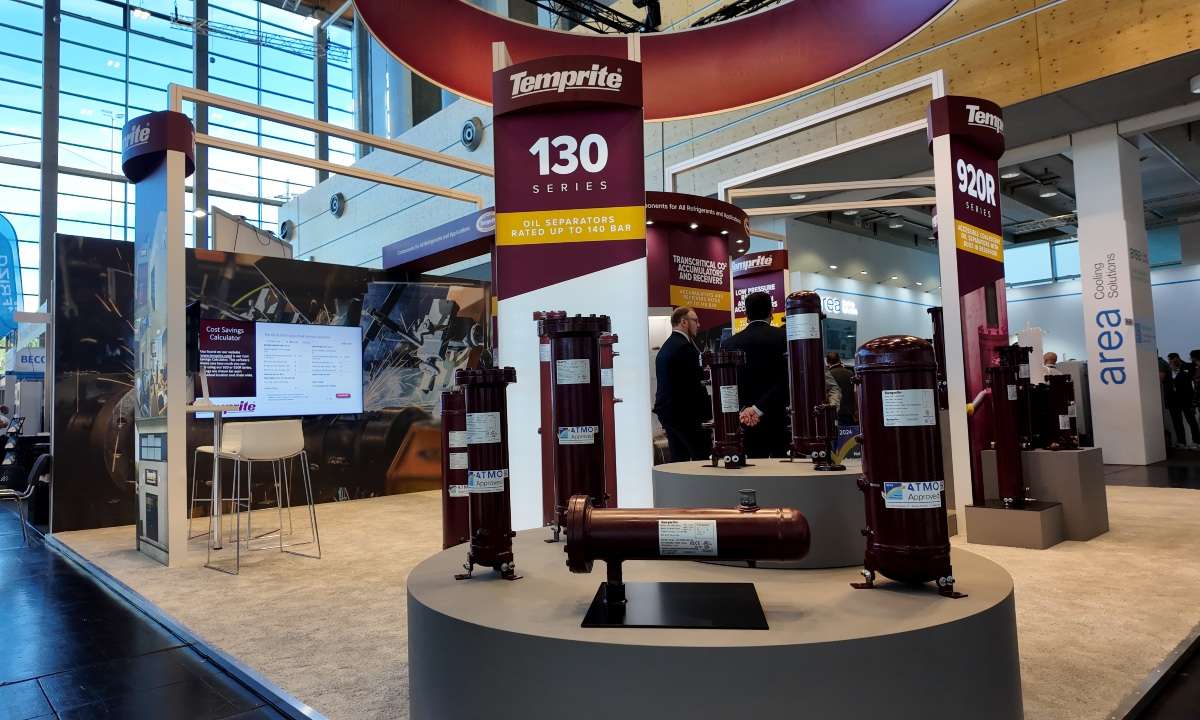 Temprite's oil separators on display at Chillventa 2024.