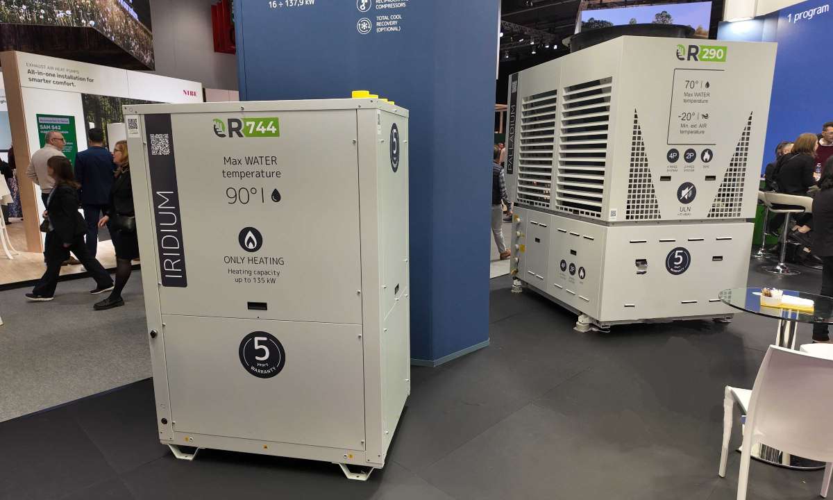 Enerblue’s natural refrigerant-based Iridium and Palladium heat pumps on display at ISH 2025.