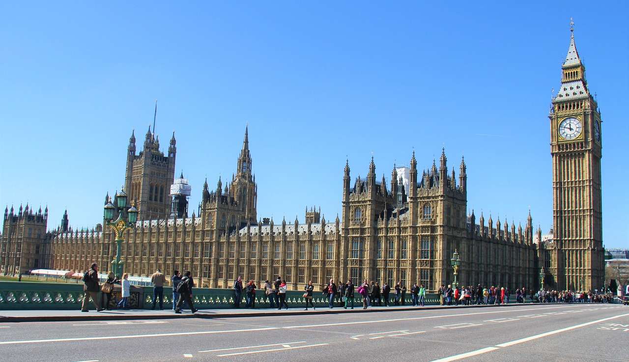 The Palace of Westminster, meeting place of the U.K. Parliament.