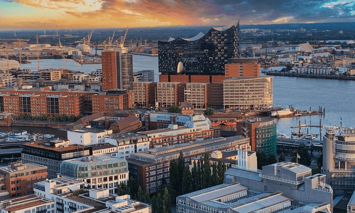 The Hamburg, Germany, skyline
