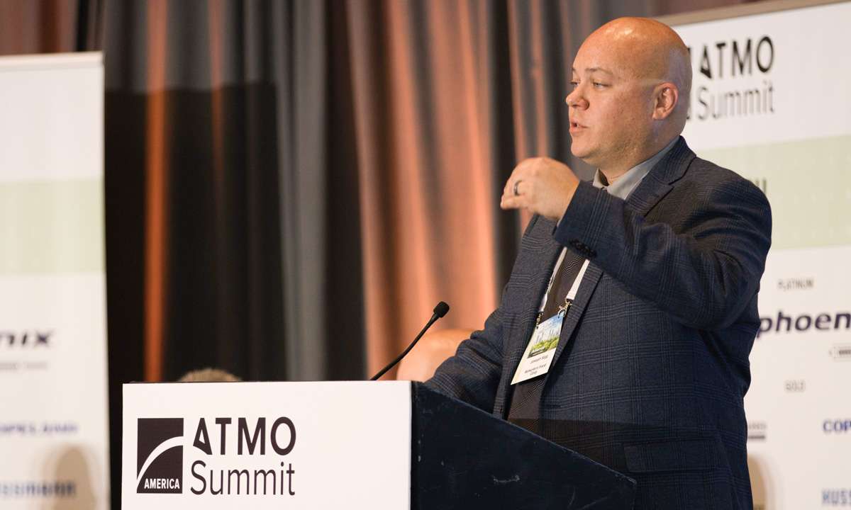 Joe Sigg, Senior Project Engineer at Wakefern, presenting at ATMO America 2025.