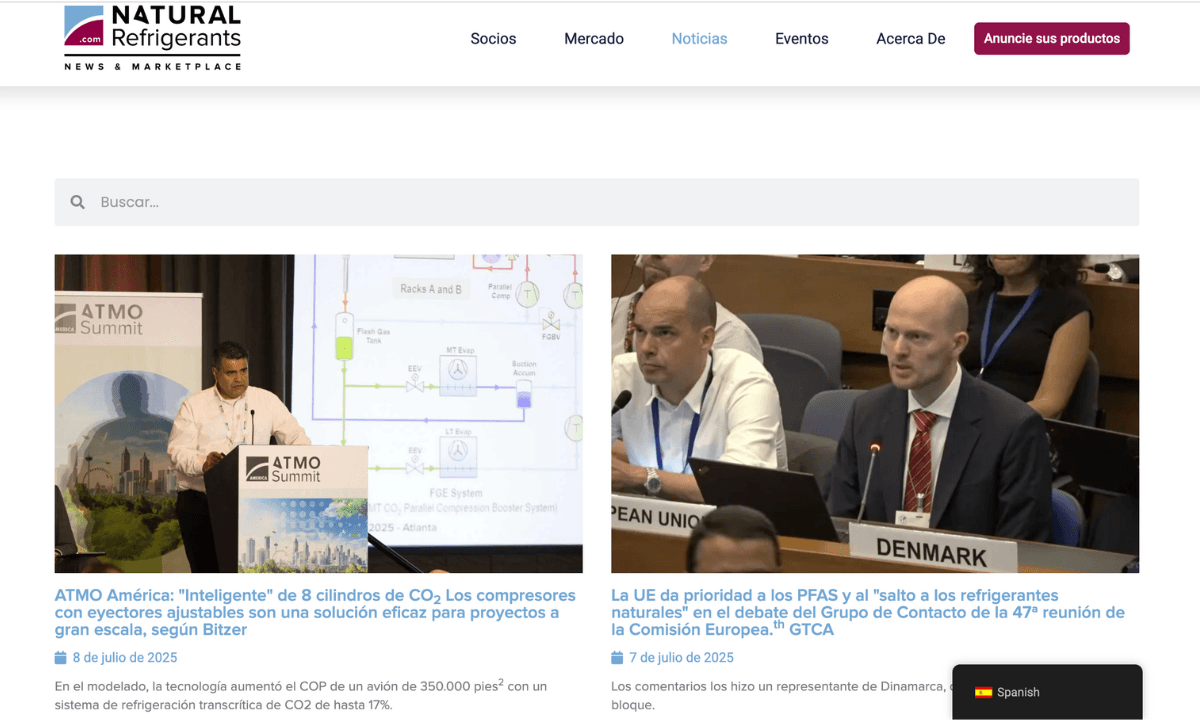 NaturalRefrigerants.com articles are now available in Spanish