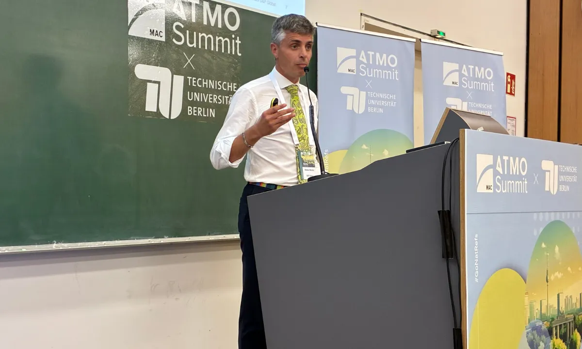 Matteo Martini, S&P Global Mobility, at the ATMO MAC Summit 2025 × TU Berlin.