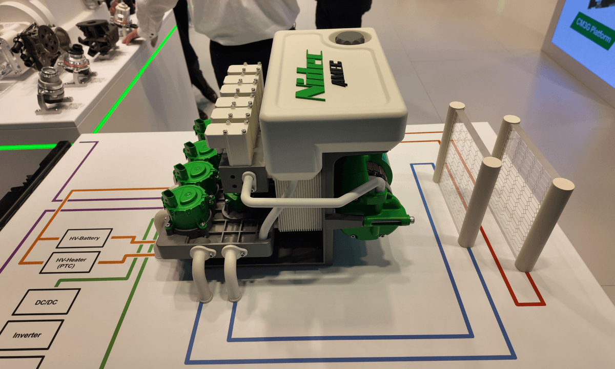 A plastic model of Nidec AMEC's R290 thermal management module currently under development.