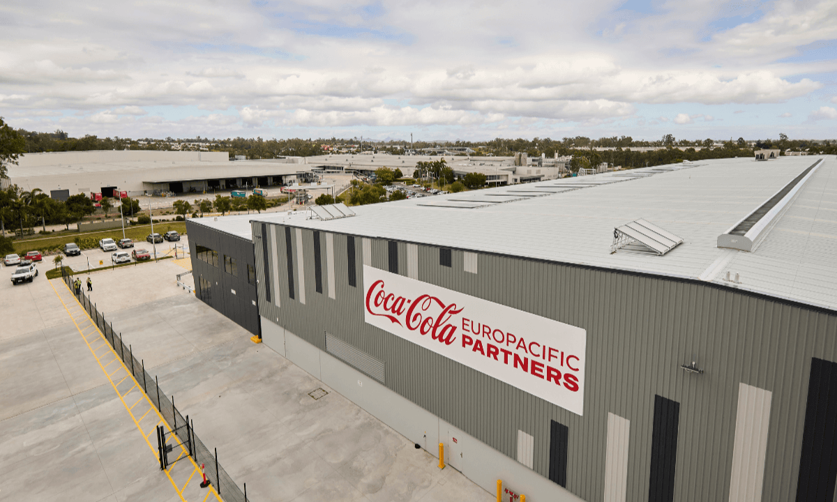 A Coca-Cola plant in Brisbane, Australia. Coca-Cola Europacific Partners will trial a hydrocarbon industrial heat pump from HotGreen Solutions.