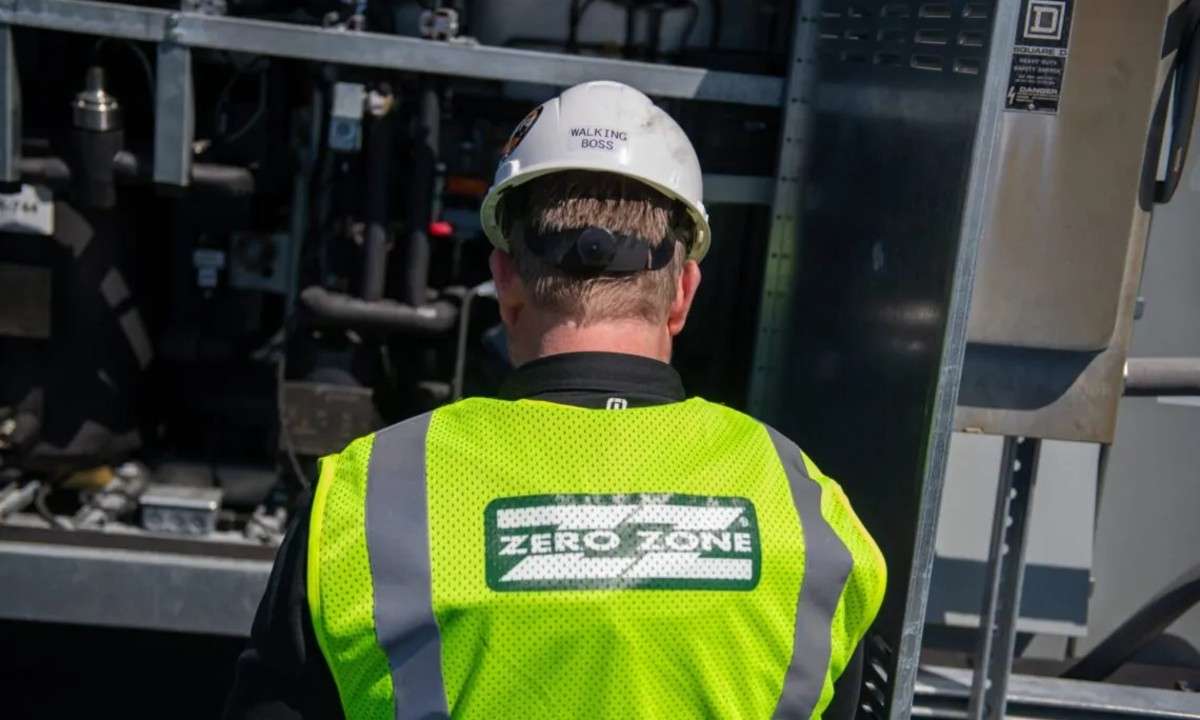 A graphic of a Zero Zone technician to promote the company's new services division for natural refrigerant customers.