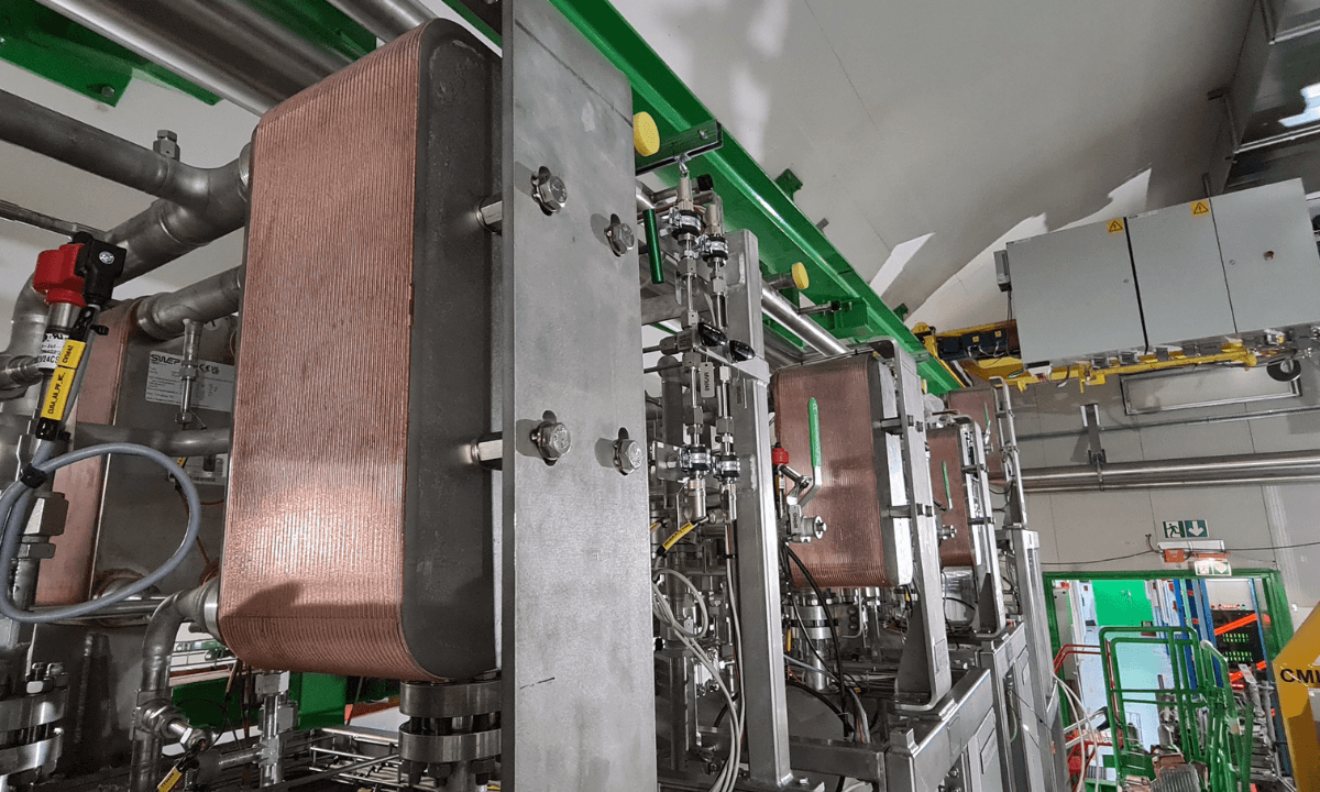 SWEP large ultra high-pressure heat exchanger installed at CMS detector location in Cessy, France. Photo credit: SWEP