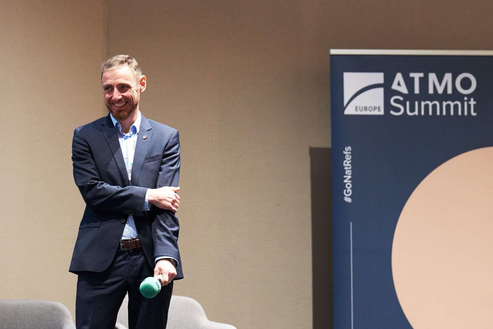 Ivan Rangelov, Industrial Heat Pump Manager at Danfoss. Rangelov presented about the progress industrial hydrocarbon heat pumps are making in decarbonizing the European food and beverage industry.