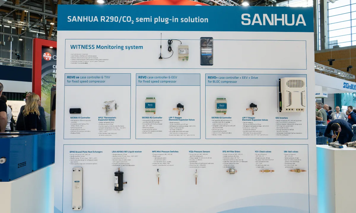 CO2 and R290 components from Sanhua. Sanhua is offering CO2 and R290 components packages to OEMs.
