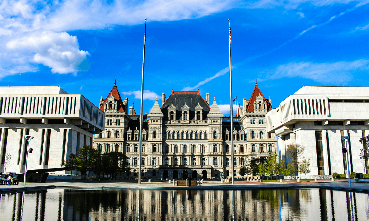 The New York State capitol building in Albany.