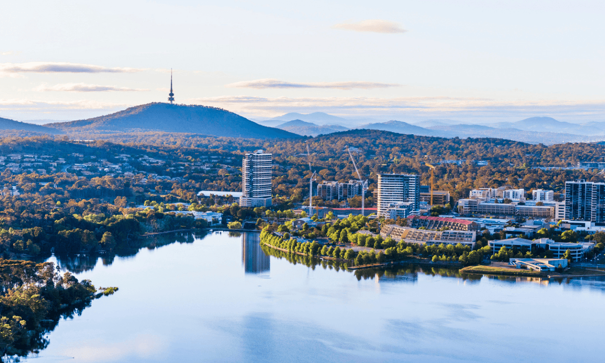 An aerial view of Canberra, Australia. Australia is considering regulating HFCs in a new way as industrial chemicals.
