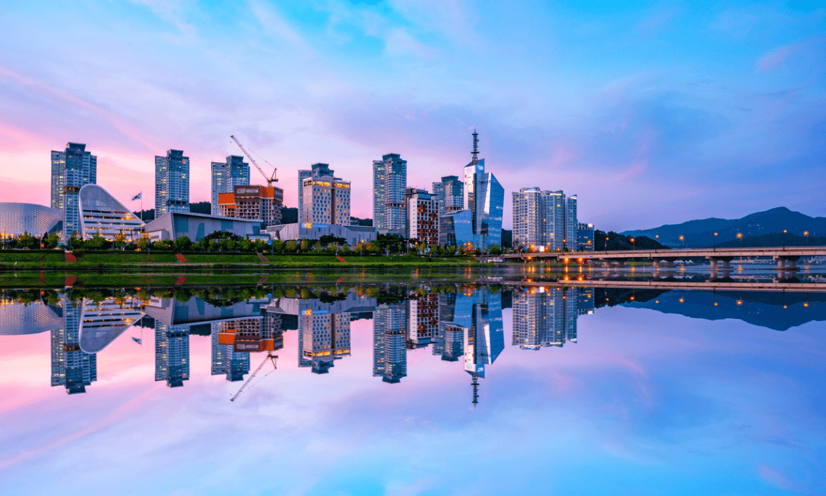 Daejeon, South Korea, at sunset