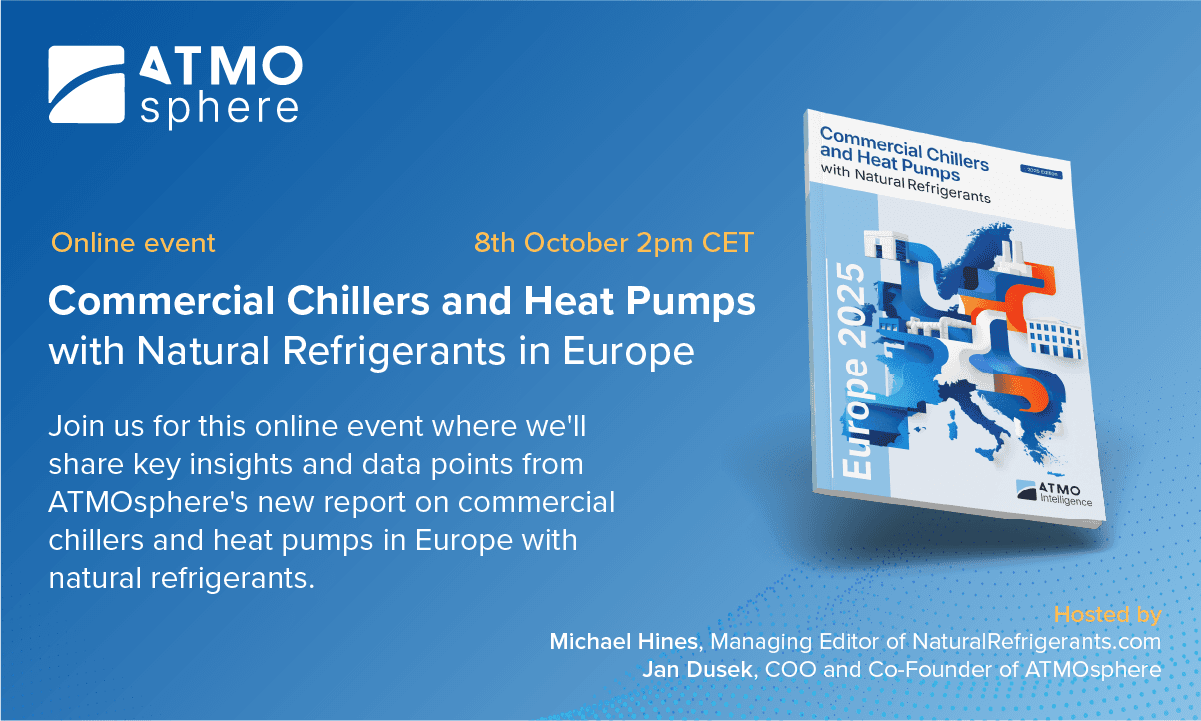 ATMOsphere will host a webinar summarizing the key findings from its commercial chillers and heat pumps report