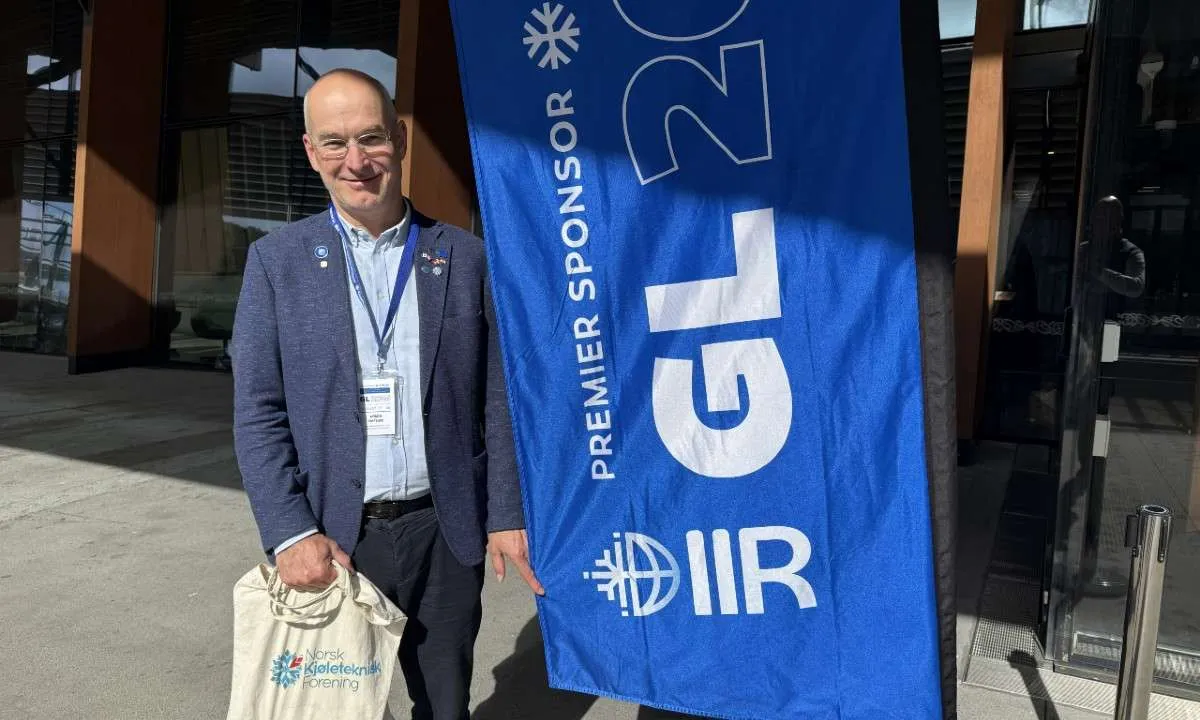An image of Armin Hafner, NTNU Professor, at GL 2026. His keynote address highlighted that natural refrigerant techology is there and ready to scale for 99.9% of HVAC&R Systems.