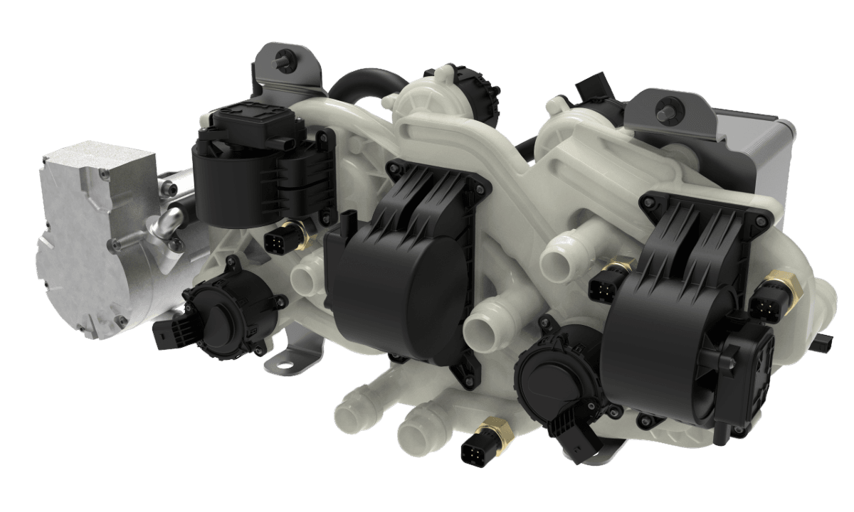 An image of Nidec AMEC's R290 thermal management module for large passenger EVs.