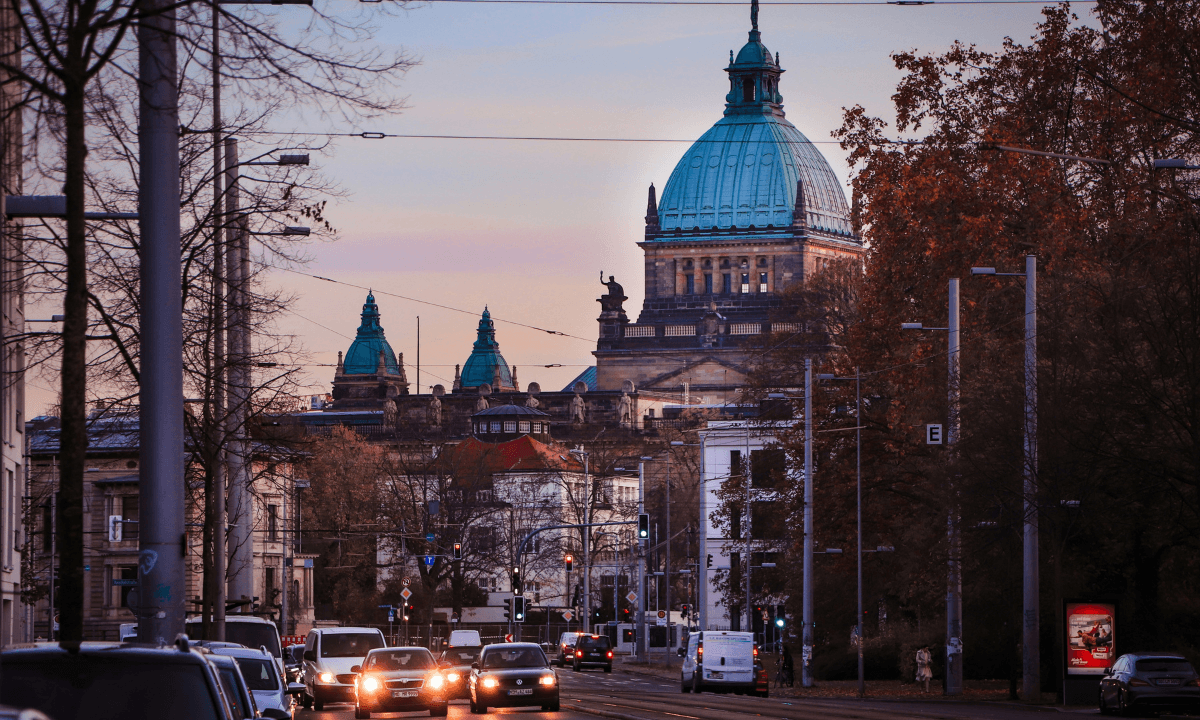 A photo of Leipzig, where the Panasonic R290 heat pumps are installed.