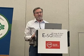 Scott Martin of Hillphoenix, who testified at the EPA hearing on the Technology Transitions reconsideration, at the 2023 FMI Energy & Store Development Conference.