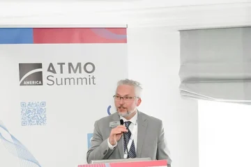 Dana Fischer presenting at ATMOsphere America Summit 2023
