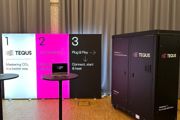The Tequs heat pump at the Norwegian Refrigeration Meeting 2024. Photo credit: Tequs