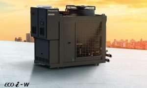 An image of Panasonic's new R290 AQUA-G EVO air-to-water heat pump.