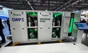 An image of Oasis, a water-to-water R290 heat pump manufactured by Refra for commercial and industrial applications.