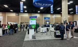An image of Vilter by Copeland's booth at IIAR 2026. Copeland highlighted SPH's high-temperature heat pump using hydrocarbons or low-GWP refrigerants.