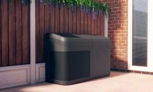 An image of Nusku's tank-integrated R290 heat pump for residential applications.