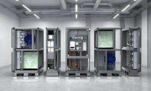 An image of Geniox, a new air-handling unit with an integrated propane heat pump from Systemair.