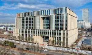 An image of SK Bioscience's new facility in Songdo, Incheon, South Korea. The facility installed CO2 condensing units manufacturered by SCM Frigo.